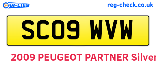 SC09WVW are the vehicle registration plates.