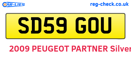 SD59GOU are the vehicle registration plates.