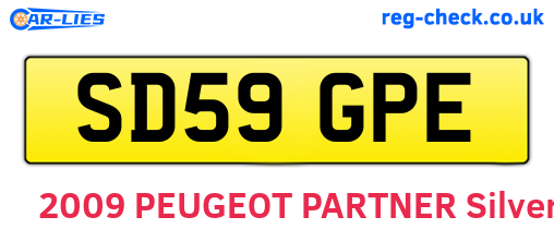 SD59GPE are the vehicle registration plates.