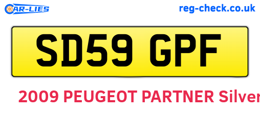 SD59GPF are the vehicle registration plates.