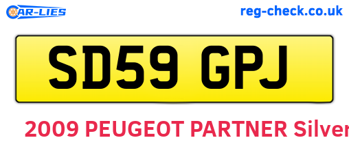 SD59GPJ are the vehicle registration plates.