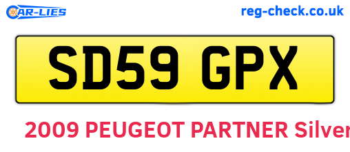 SD59GPX are the vehicle registration plates.