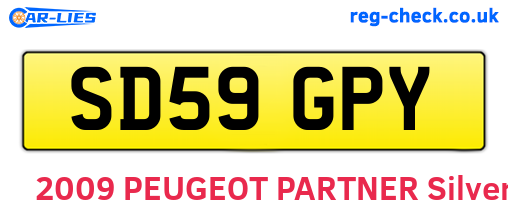 SD59GPY are the vehicle registration plates.