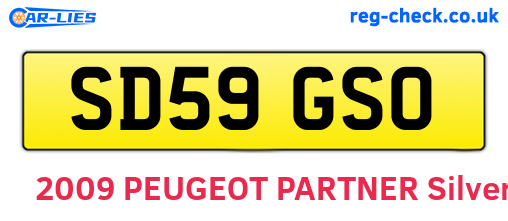 SD59GSO are the vehicle registration plates.