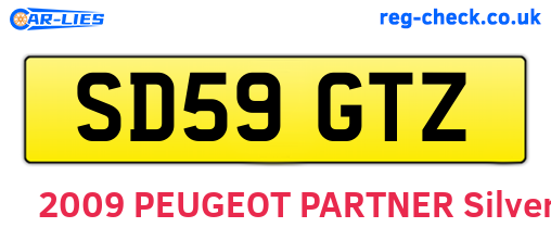 SD59GTZ are the vehicle registration plates.