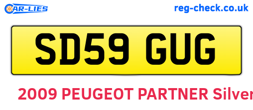 SD59GUG are the vehicle registration plates.