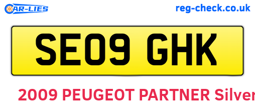 SE09GHK are the vehicle registration plates.