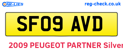 SF09AVD are the vehicle registration plates.