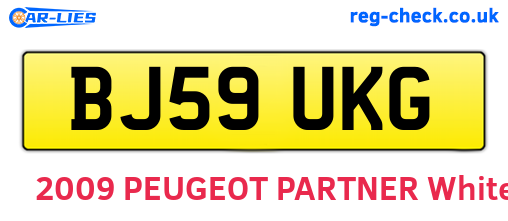BJ59UKG are the vehicle registration plates.