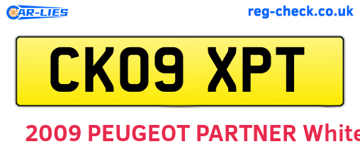 CK09XPT are the vehicle registration plates.