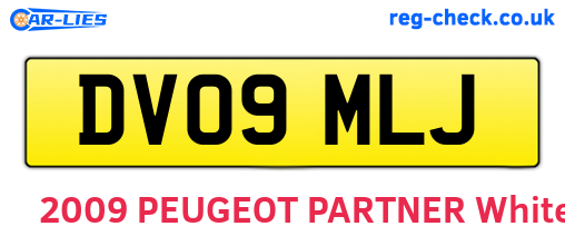DV09MLJ are the vehicle registration plates.