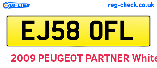 EJ58OFL are the vehicle registration plates.