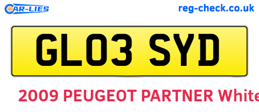 GL03SYD are the vehicle registration plates.