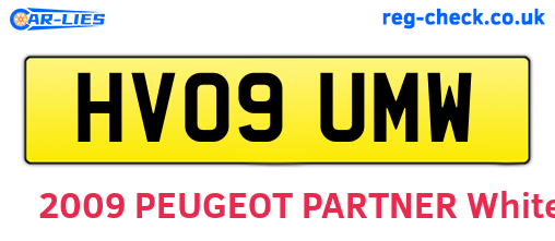 HV09UMW are the vehicle registration plates.