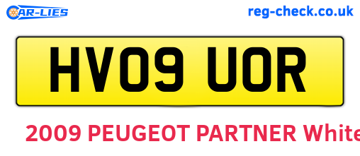 HV09UOR are the vehicle registration plates.