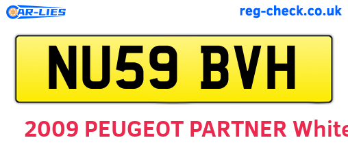 NU59BVH are the vehicle registration plates.