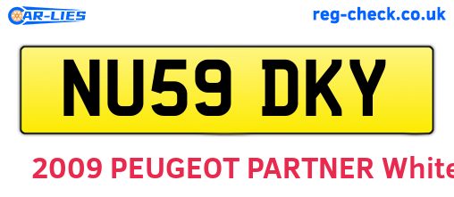 NU59DKY are the vehicle registration plates.