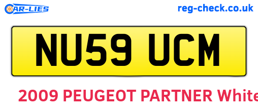 NU59UCM are the vehicle registration plates.