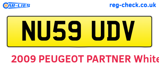 NU59UDV are the vehicle registration plates.
