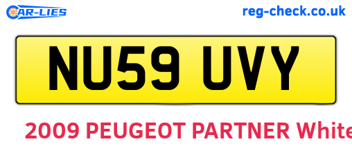 NU59UVY are the vehicle registration plates.