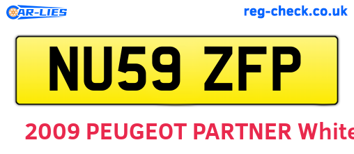 NU59ZFP are the vehicle registration plates.
