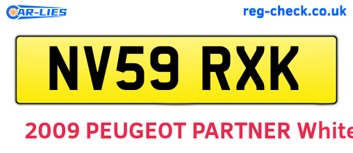 NV59RXK are the vehicle registration plates.