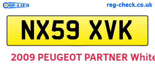 NX59XVK are the vehicle registration plates.