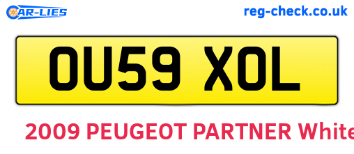 OU59XOL are the vehicle registration plates.