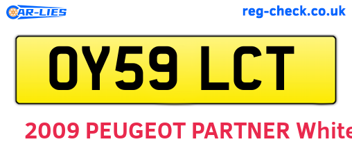 OY59LCT are the vehicle registration plates.