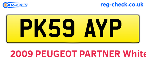 PK59AYP are the vehicle registration plates.