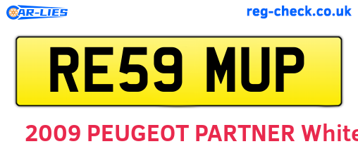 RE59MUP are the vehicle registration plates.