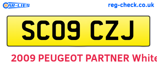 SC09CZJ are the vehicle registration plates.