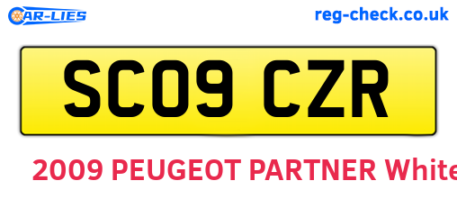 SC09CZR are the vehicle registration plates.