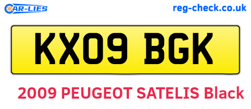 KX09BGK are the vehicle registration plates.