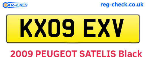 KX09EXV are the vehicle registration plates.