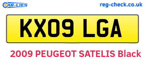 KX09LGA are the vehicle registration plates.