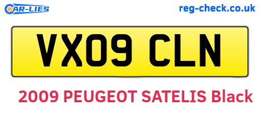 VX09CLN are the vehicle registration plates.