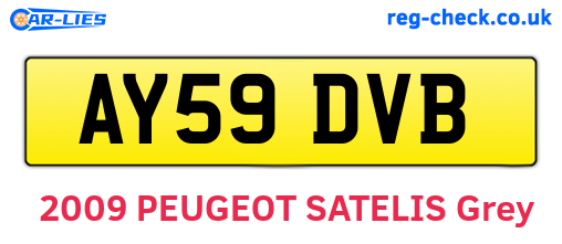 AY59DVB are the vehicle registration plates.