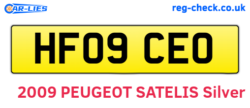 HF09CEO are the vehicle registration plates.