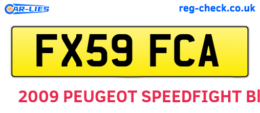 FX59FCA are the vehicle registration plates.