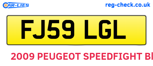 FJ59LGL are the vehicle registration plates.
