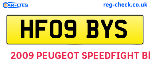 HF09BYS are the vehicle registration plates.