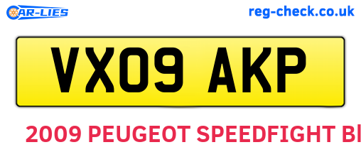 VX09AKP are the vehicle registration plates.