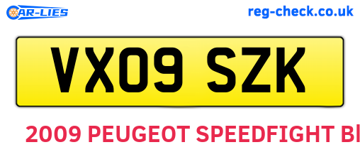 VX09SZK are the vehicle registration plates.