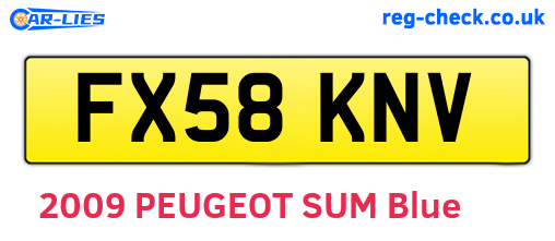 FX58KNV are the vehicle registration plates.