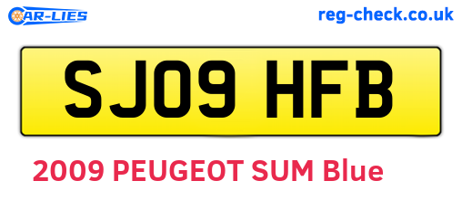 SJ09HFB are the vehicle registration plates.