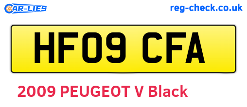HF09CFA are the vehicle registration plates.
