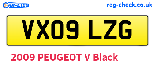 VX09LZG are the vehicle registration plates.