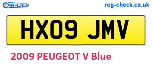 HX09JMV are the vehicle registration plates.