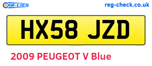 HX58JZD are the vehicle registration plates.